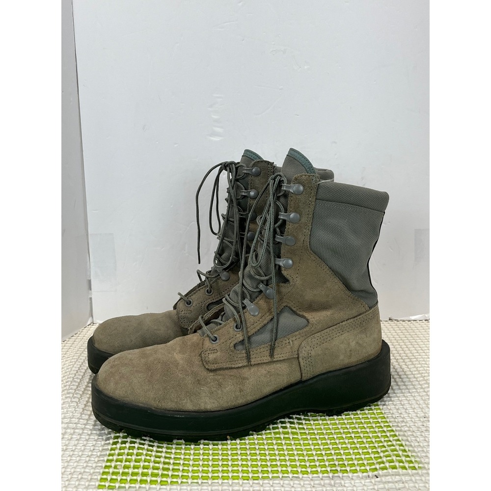 Wellco Air Force TW Combat Boots Men's 10.5 R Sage Green Suede Vibram Sole GOOD
